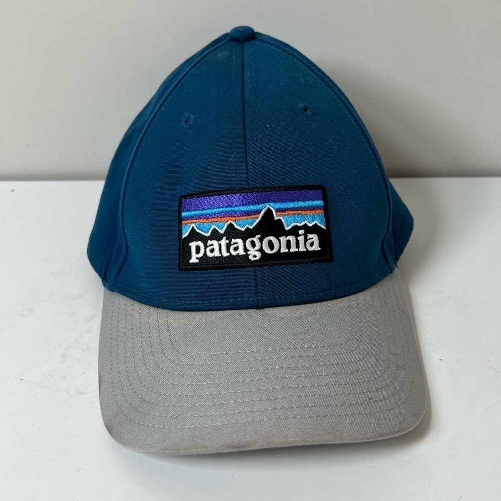 Patagonia Front Latch Logo Blue and Gray Hat Cap Huckberry Outdoors